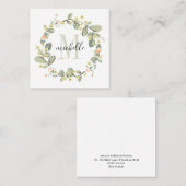 Maßgeschneiderte Bläschen-Monogramm-Babypfirsichbl Quadratische Visitenkarte (Vorne/Hinten)