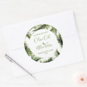 Maßgeschneiderte Blätter für das Blumenmuster auf  Runder Aufkleber (Umschlag)