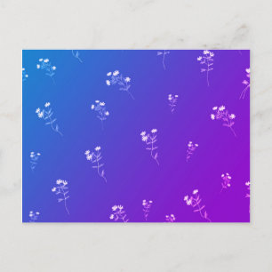 Maßgeschneiderte Blau- und Lila und weiße Blume Postkarte