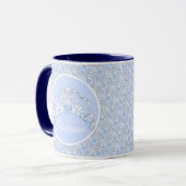Maßgeschneiderte Blau- und Silbertiara-Tasse Tasse (Vorderseite Links)