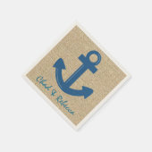 Maßgeschneiderte blaue Ankerpapierservietten Serviette (Ecke)
