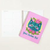 Maßgeschneiderte blaue Katze mit rosa Blume Planer (Anzeige)