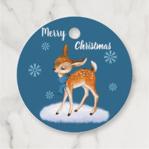 Maßgeschneiderte blaue niedliche Hirsche Weihnacht