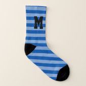 Maßgeschneiderte, blaue Streifen-Muster-Socken Socken (Links - Innen)