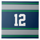 Maßgeschneiderte blaue und grüne Sportstreifen Fliese (Vorderseite)