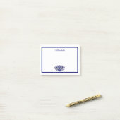 Maßgeschneiderte blaue und weiße blaue Grenzkleber Post-it Klebezettel (Auf Schreibtisch)