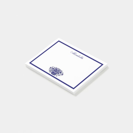 Maßgeschneiderte blaue und weiße blaue Grenzkleber Post-it Klebezettel (angewinkelt)