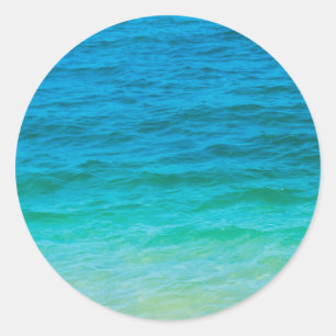 Maßgeschneiderte Blaue Wellen Blank Template Eleg Runder Aufkleber