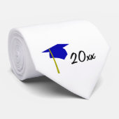 Maßgeschneiderte Blauer Yellow Graduation Cap & Ye Krawatte (Gerollt)