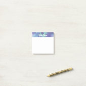 Maßgeschneiderte blaugrüne Wasserfarbe Post-it Klebezettel (Auf Schreibtisch)