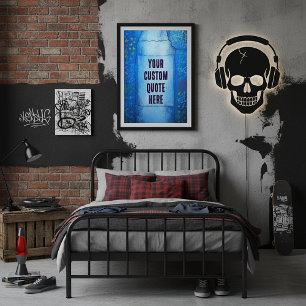 Maßgeschneiderte Blue Abstrakt Street Art Textur Poster