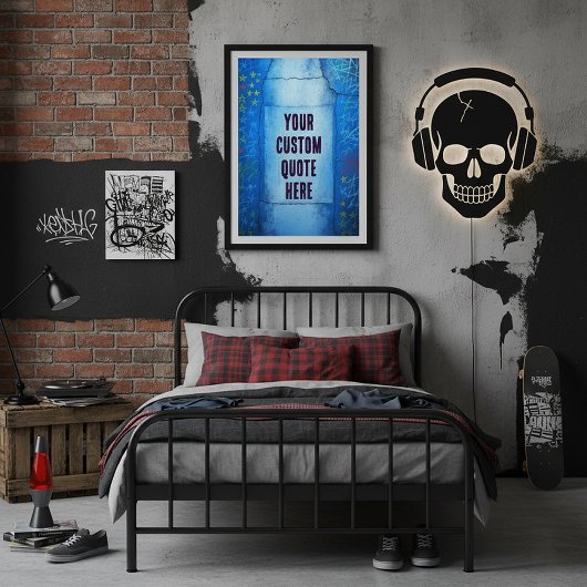 Maßgeschneiderte Blue Abstrakt Street Art Textur Poster