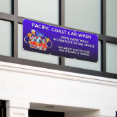 Maßgeschneiderte Blue Car Wash Comical Toon Busine Banner (Äußeres Gebäude)