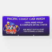 Maßgeschneiderte Blue Car Wash Comical Toon Busine Banner (Horizontal)