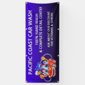 Maßgeschneiderte Blue Car Wash Comical Toon Busine Banner (Vertikal)