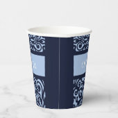 Maßgeschneiderte Blue Carved Weihnachtsschmuck Pappbecher (Rechts)