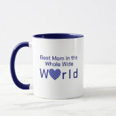 Maßgeschneiderte Blue Checkered Heart World - die Tasse (Links)