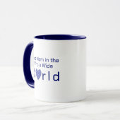 Maßgeschneiderte Blue Checkered Heart World - die Tasse (Vorderseite Links)