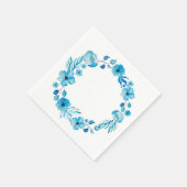 Maßgeschneiderte Blue Floral Napkins Serviette (Ecke)