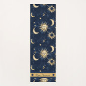 Maßgeschneiderte Blue & Gold Sun und Crescent Moon Yogamatte (Vorderseite)