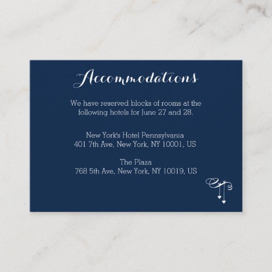 Maßgeschneiderte Blue Hochzeitskarten Begleitkarte (Vorderseite)