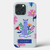 Maßgeschneiderte Blue Russian Cat & Matisse Blume Case-Mate iPhone Hülle (Rückseite)
