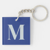 Maßgeschneiderte Blue Russian Cat & Matisse Blume Schlüsselanhänger (Rückseite)