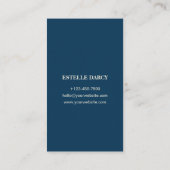 Maßgeschneiderte Blue Simple Business Card Visitenkarte (Rückseite)