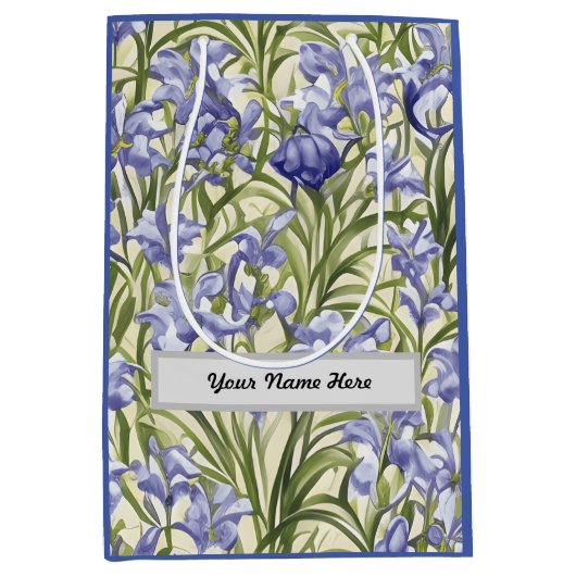 Maßgeschneiderte Bluebell-Blume für Blumenmuster Mittlere Geschenktüte (Vorderseite)