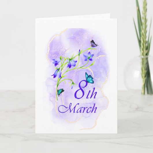 Maßgeschneiderte Bluebell-Blume Karte (Vorderseite)