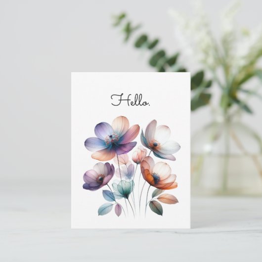Maßgeschneiderte Blume Aquarellbilder Postkarte (Stehend Vorderseite)