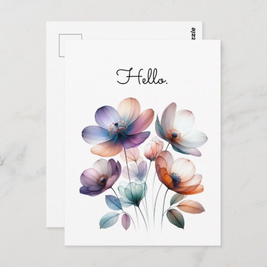 Maßgeschneiderte Blume Aquarellbilder Postkarte (Vorne/Hinten)