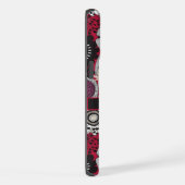 Maßgeschneiderte Blume aus Weißschwarz-Rot iPhone Hülle (Rechte Seite)