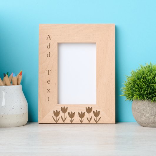 Maßgeschneiderte Blume in Holzrahmen Geätzte Rahmen (Vorderseite)