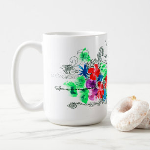 Maßgeschneiderte Blume in Kunstfarben Kaffeetasse