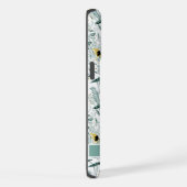 Maßgeschneiderte Blume mit weißem Blumengrün iPhone Hülle (Rechte Seite)