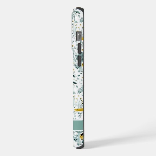 Maßgeschneiderte Blume mit weißem Blumengrün iPhone Hülle (Linke Seite)