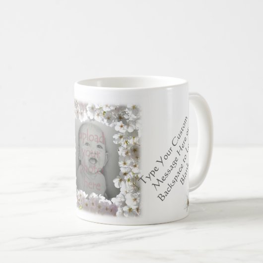 Maßgeschneiderte Blume Tasse Personalisierter Weiß (VorderseiteRechts)