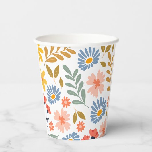 Maßgeschneiderte Blumen "Special. Beruf" Pappbecher (Rückseite)