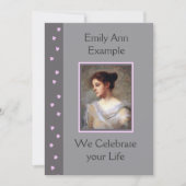 Maßgeschneiderte Blumenbeerdigung / Geweckt / Gede Einladung (Vorderseite)