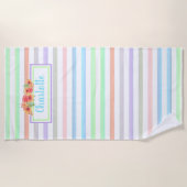 Maßgeschneiderte Blumenfarbe am Streifen Art Muste Strandtuch (Vorderseite)