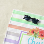 Maßgeschneiderte Blumenfarbe am Streifen Art Muste Strandtuch (Beispiel)