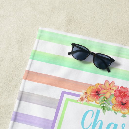 Maßgeschneiderte Blumenfarbe am Streifen Art Muste Strandtuch (Beispiel)
