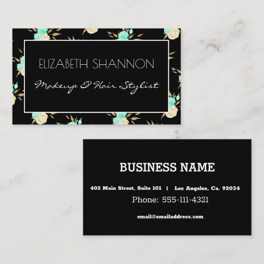 Maßgeschneiderte Blumenfarbe Visitenkarte (Vorne/Hinten)