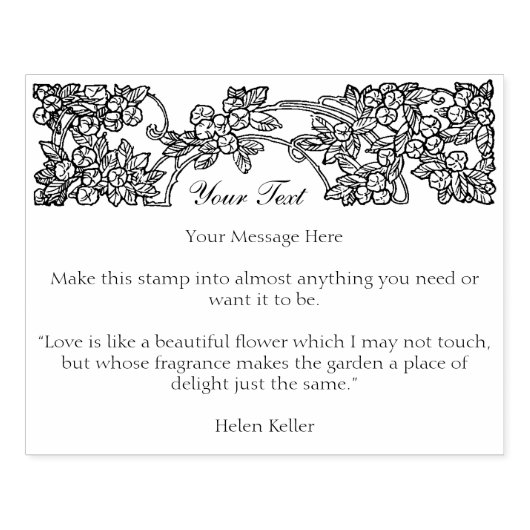 Maßgeschneiderte Blumengrenzen Gummistempel (Prägung)