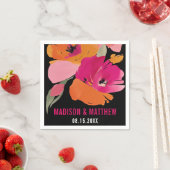 Maßgeschneiderte Blumenhochzeit Napkin - Namen und Serviette (Beispiel)