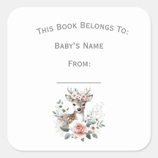 Maßgeschneiderte Blumentierplatte Quadratischer Aufkleber (Vorderseite)