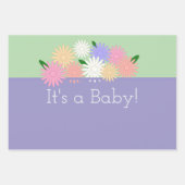 Maßgeschneiderte Blütenneugeborene zeigen farbenfr Geschenkpapier Set (Vorderseite 3)