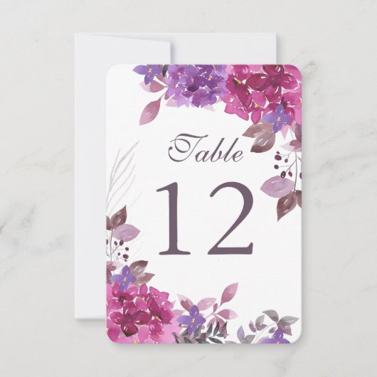 Maßgeschneiderte Boho Botanicals Tischnummer Cards (Vorderseite)