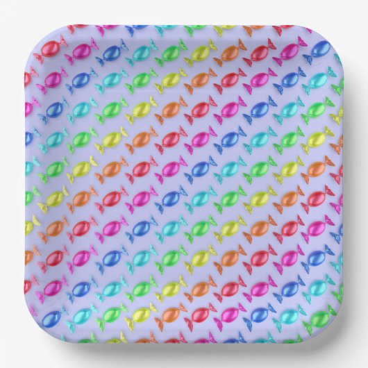 Maßgeschneiderte Bonbons mit verschiedenen Farben Pappteller (Vorderseite)